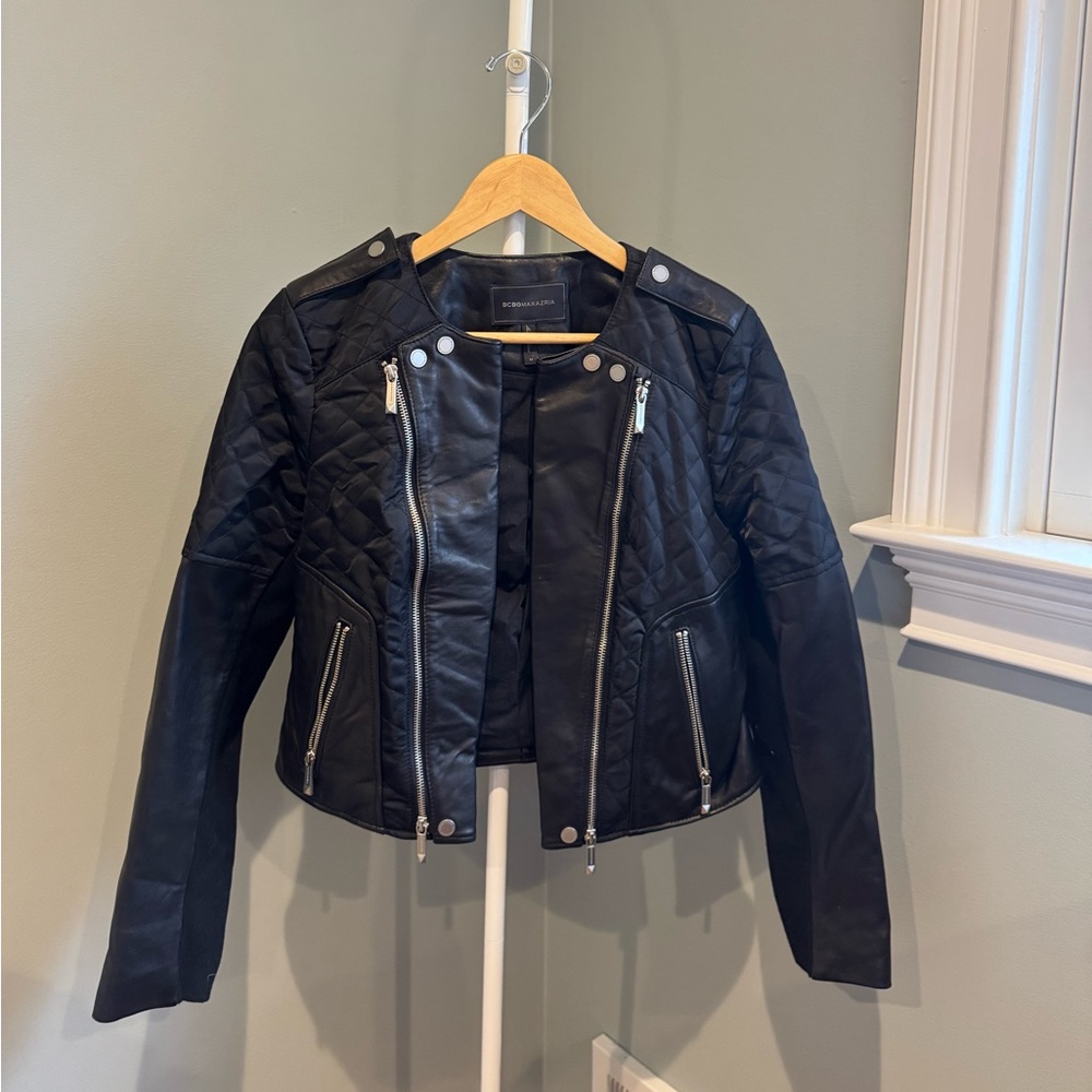 Black Quilted Leather Jacket